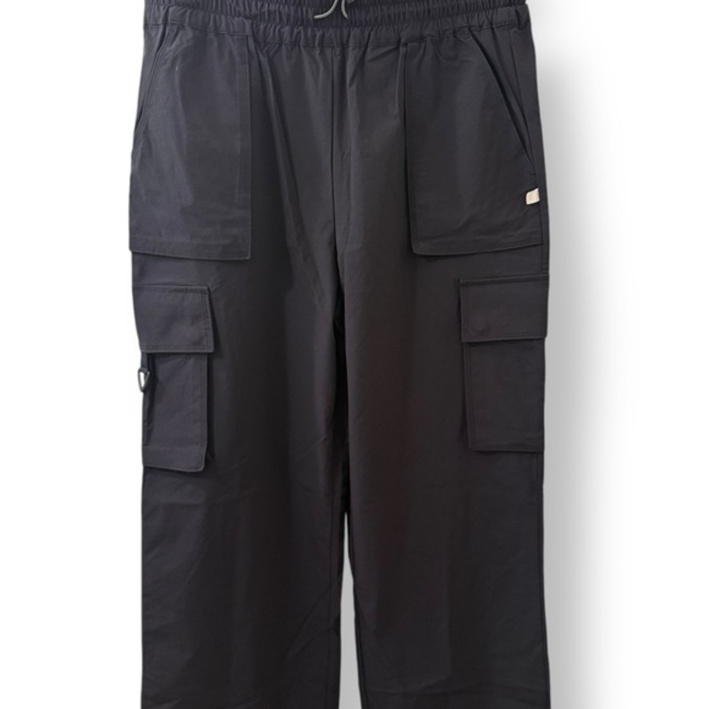 Fabletics Women's Heights Cargo Drawstring Pant Black Medium Baggy Wide Leg - Picture 3 of 11